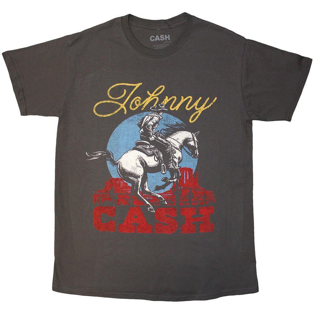 Johnny Cash Unisex T Shirt Gallop Charcoal Grey